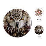 Vector Hand Painted Owl Playing Cards (Round) Front