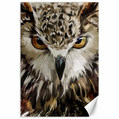 Vector Hand Painted Owl Canvas 12  X 18  by Sudhe