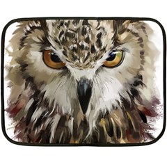 Vector Hand Painted Owl Fleece Blanket (mini) by Sudhe