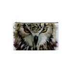 Vector Hand Painted Owl Cosmetic Bag (Small) Front