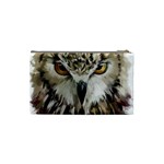 Vector Hand Painted Owl Cosmetic Bag (Small) Back