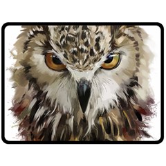 Vector Hand Painted Owl Fleece Blanket (large)  by Sudhe