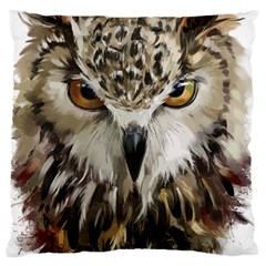 Vector Hand Painted Owl Large Cushion Case (one Side) by Sudhe