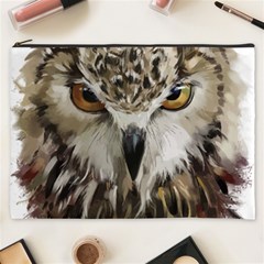 Vector Hand Painted Owl Cosmetic Bag (xxxl) by Sudhe