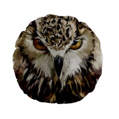 Vector Hand Painted Owl Standard 15  Premium Round Cushions by Sudhe