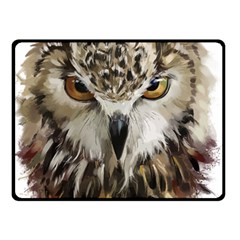 Vector Hand Painted Owl Double Sided Fleece Blanket (small)  by Sudhe