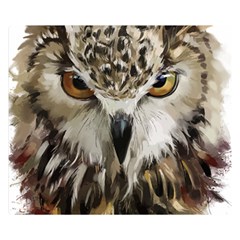 Vector Hand Painted Owl Double Sided Flano Blanket (small)  by Sudhe