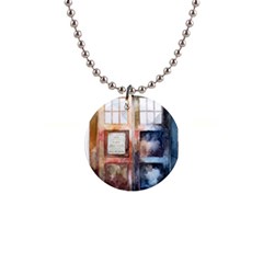 Tardis Doctor Who Transparent 1  Button Necklace