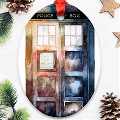 Tardis Doctor Who Transparent Oval Ornament (two Sides)