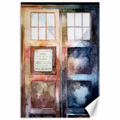 Tardis Doctor Who Transparent Canvas 12  X 18  by Sudhe