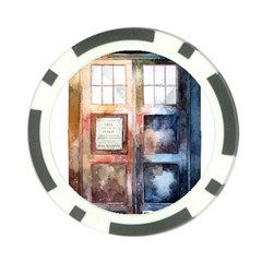 Tardis Doctor Who Transparent Poker Chip Card Guard (10 Pack)