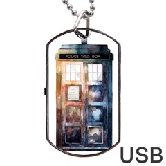 Tardis Doctor Who Transparent Dog Tag Usb Flash (one Side) by Sudhe