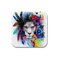 Art Drawing Poster Painting The Lion King Rubber Square Coaster (4 Pack)  by Sudhe