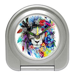 Art Drawing Poster Painting The Lion King Travel Alarm Clock by Sudhe