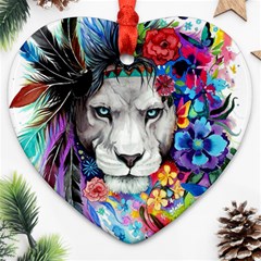 Art Drawing Poster Painting The Lion King Heart Ornament (two Sides) by Sudhe