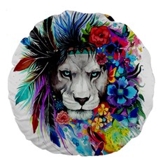 Art Drawing Poster Painting The Lion King Large 18  Premium Flano Round Cushions by Sudhe