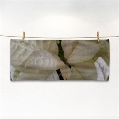 White Pointsettia Hand Towel by Riverwoman