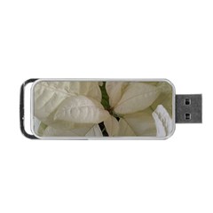 White Pointsettia Portable Usb Flash (one Side) by Riverwoman