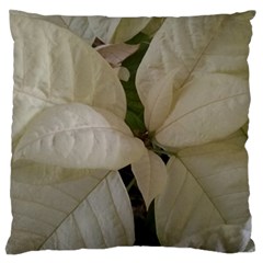 White Pointsettia Standard Flano Cushion Case (two Sides) by Riverwoman