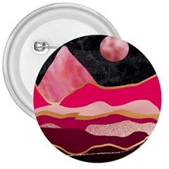 Pink And Black Abstract Mountain Landscape 3  Buttons by charliecreates