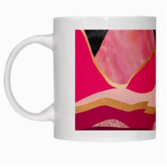 Pink And Black Abstract Mountain Landscape White Mugs by charliecreates