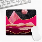 Pink and black abstract mountain landscape Large Mousepads Front