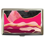 Pink and black abstract mountain landscape Cigarette Money Case Front