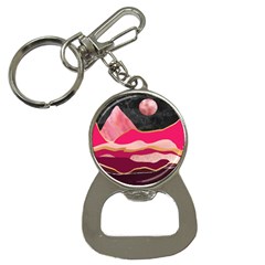 Pink And Black Abstract Mountain Landscape Bottle Opener Key Chains by charliecreates