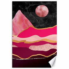 Pink And Black Abstract Mountain Landscape Canvas 24  X 36  by charliecreates