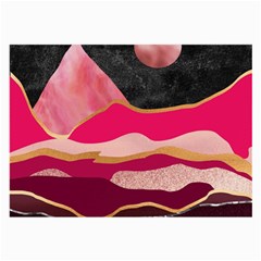 Pink And Black Abstract Mountain Landscape Large Glasses Cloth (2-side)