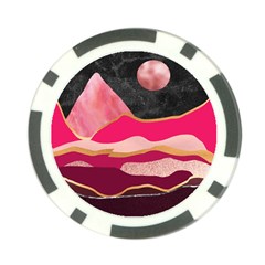 Pink And Black Abstract Mountain Landscape Poker Chip Card Guard (10 Pack) by charliecreates