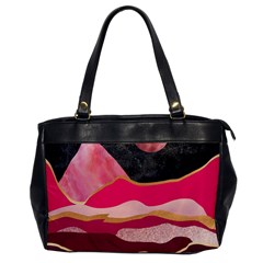 Pink And Black Abstract Mountain Landscape Oversize Office Handbag