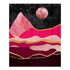 Pink And Black Abstract Mountain Landscape Shower Curtain 60  X 72  (medium)  by charliecreates