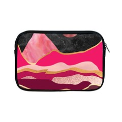 Pink And Black Abstract Mountain Landscape Apple Ipad Mini Zipper Cases by charliecreates