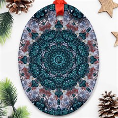 Marbels Glass And Paint Love Mandala Decorative Ornament (oval) by pepitasart