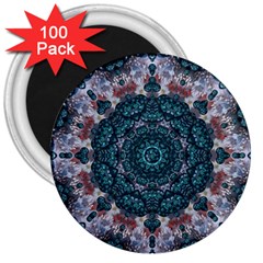 Marbels Glass And Paint Love Mandala Decorative 3  Magnets (100 Pack) by pepitasart