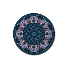 Marbels Glass And Paint Love Mandala Decorative Rubber Coaster (round)  by pepitasart