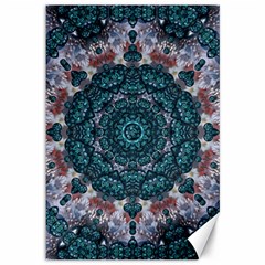 Marbels Glass And Paint Love Mandala Decorative Canvas 12  X 18  by pepitasart