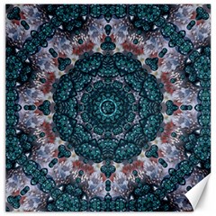 Marbels Glass And Paint Love Mandala Decorative Canvas 16  X 16  by pepitasart