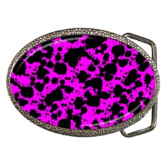 Black And Pink Leopard Style Paint Splash Funny Pattern Belt Buckles by yoursparklingshop