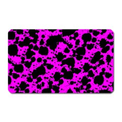 Black And Pink Leopard Style Paint Splash Funny Pattern Magnet (rectangular) by yoursparklingshop