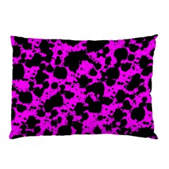 Black And Pink Leopard Style Paint Splash Funny Pattern Pillow Case by yoursparklingshop