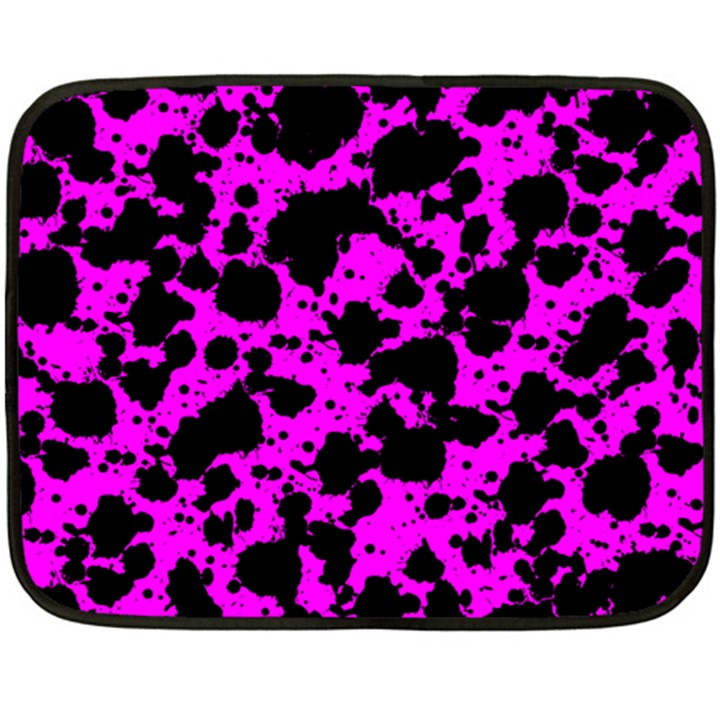 Black and Pink Leopard Style Paint Splash Funny Pattern Double Sided Fleece Blanket (Mini) 