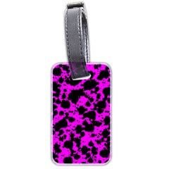 Black And Pink Leopard Style Paint Splash Funny Pattern Luggage Tags (two Sides) by yoursparklingshop