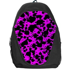 Black And Pink Leopard Style Paint Splash Funny Pattern Backpack Bag by yoursparklingshop