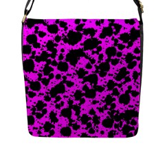 Black And Pink Leopard Style Paint Splash Funny Pattern Flap Closure Messenger Bag (l) by yoursparklingshop