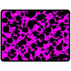 Black And Pink Leopard Style Paint Splash Funny Pattern Double Sided Fleece Blanket (large)  by yoursparklingshop