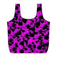 Black And Pink Leopard Style Paint Splash Funny Pattern Full Print Recycle Bag (l) by yoursparklingshop