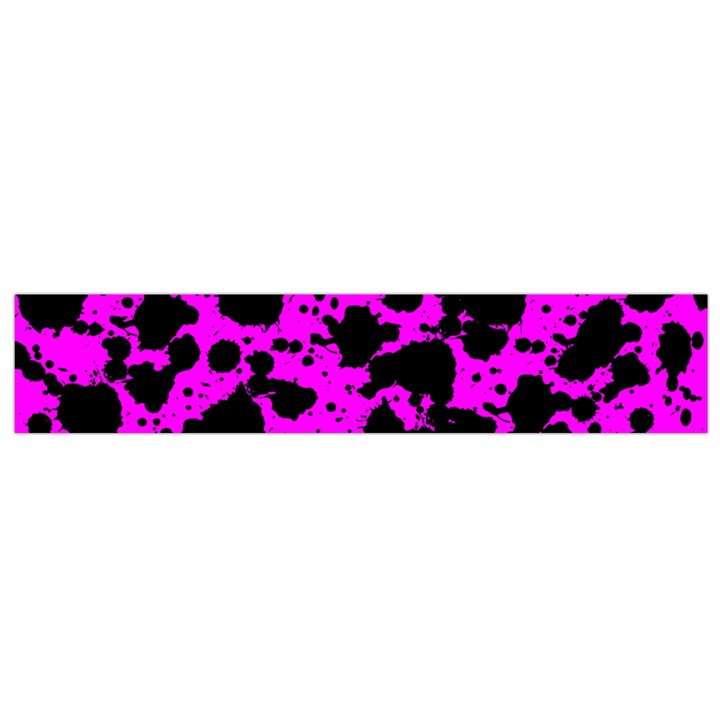 Black and Pink Leopard Style Paint Splash Funny Pattern Small Flano Scarf