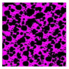 Black And Pink Leopard Style Paint Splash Funny Pattern Large Satin Scarf (square) by yoursparklingshop